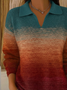Damen Abstrakt Langarm Bequem Lässig Print Pullover