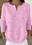 Damen Baumwolle Geometrisch Langarm Bequem Lässig Pullover