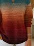 Damen Abstrakt Langarm Bequem Lässig Print Pullover