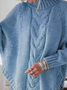 Damen Unifarben Langarm Bequem Straße Jacquard Pullover