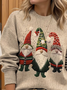 Damen Weihnachten Langarm Bequem Lässig Print Pullover