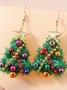 Weihnachten Bunt DIY Schmuck Weihnachtsbaum Glocke Elch Ohrringe Persönlichkeit Felt Ohrringe