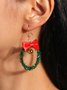 Weihnachten Bunt DIY Schmuck Weihnachtsbaum Glocke Elch Ohrringe Persönlichkeit Felt Ohrringe