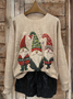 Damen Weihnachten Langarm Bequem Lässig Print Pullover