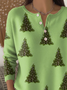 Damen Weihnachten Langarm Bequem Lässig Print Pullover
