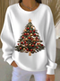 Lässig Rundhals Weihnachtsbaum Sweatshirt