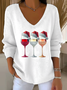 Damen Baumwolle Weihnachten Langarm Bequem Lässig Pullover
