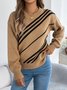 Damen Baumwolle Geometrisch Langarm Bequem Lässig Pullover