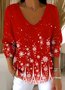 Damen Baumwolle Farbverlauf Langarm Bequem Lässig Pullover
