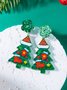 Weihnachten Ohrringe Fashion Acryl Print Weihnachtsbaum Weihnachten Strümpfe Handschuhe Patchwork Ohrringe Weihnachten Urlaub Party Ohrringe