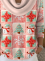 Damen Weihnachten Langarm Bequem Retro Pullover