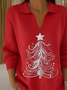 Damen Weihnachten Langarm Bequem Lässig Print Pullover