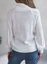 Damen Baumwolle Unifarben Langarm Bequem Lässig Pullover