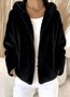 Damen Winter Oberbekleidung Lässig Unifarben Langarm Kapuze Jacke
