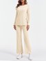 Rundhals Baumwolle Lässig Pyjama Set
