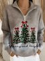 Damen Weihnachten Langarm Bequem Lässig Pullover