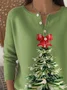 Damen Weihnachten Langarm Bequem Lässig Pullover