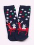 Damen Weihnachten Socken Herbst und Winter Pelz Socken Weihnachtsmann Elch Weihnachtsbaum Schneemann Schneeflocke Gestreift Geschenk Mittelrohr Weihnachten Socken