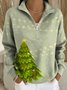 Damen Weihnachten Langarm Bequem Lässig Pullover