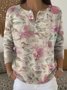 Damen Geblümt Langarm Bequem Lässig Pullover