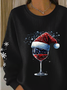 Lässig Rundhals Weihnachten Sweatshirt Print