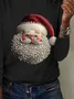 Lässig Weihnachtsmann Rundhals Langarm T-Shirt