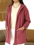 Damen Frühling/Herbst Oberbekleidung Lässig Unifarben Langarm Kapuze Jacke