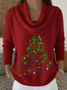 Damen Weihnachten Langarm Bequem Lässig Print Pullover