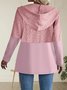 Damen Frühling/Herbst Oberbekleidung Lässig Multifarben Block Langarm Kapuze Jacke