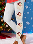 Damen Weihnachtsmann Lässig Alle Jahreszeiten Print Lang Leggings