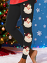 Damen Weihnachtsmann Lässig Alle Jahreszeiten Print Lang Leggings