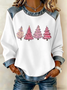 Retro Rundhals Weihnachten Sweatshirt Print