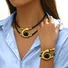 Bohemien Stil Spiral Schnecke-Geformt Acryl Schmuck Set für Damen Halskette und Armband Kombination