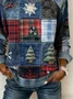 Retro Rundhals Weihnachten Sweatshirt Print