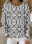 Lässig Rundhals Abstrakt Sweatshirt Print