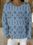 Lässig Rundhals Abstrakt Sweatshirt Print