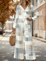Damen Geometrisch V-Ausschnitt Langarm Elegant Frühling/Herbst Jumpsuit