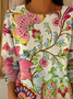 Damen Geblümt Langarm Bequem Lässig Print Pullover