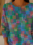 Damen Abstrakt Langarm Bequem Lässig Print Pullover