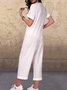 Lässige Kurzarm Jumpsuits mit Taschen