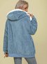 Modische Warme Langarm Full-zip Fleecejacke mit Kapuze in Großen Größen erhältlich