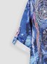 Retro Geometrisches Freizeitkleid mit Blumenmuster