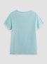 Retro T-Shirt Kurzarm Lässig Große Größen reine Farbe Noracora