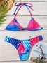 Batik Gerüschter Bikini Badeanzug