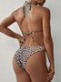 Leopard Abziehbilder Dreieck Bikini Badeanzug