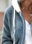 Modische Warme Langarm Full-zip Fleecejacke mit Kapuze in Großen Größen erhältlich