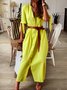 Elegantes Große Größen Freizeitkleid Damen mit Halbarm V-Ausschnitt