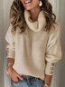 Große Größen Langarm Unifarben Rollkragenpullover Turtleneck Sweater 