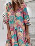 Farbe Langarm Ethnisch Weberei Kleid