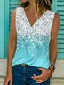 Batik Print  Tank-Top Farbverlauf Ärmellos Lässig Jersey Noracora